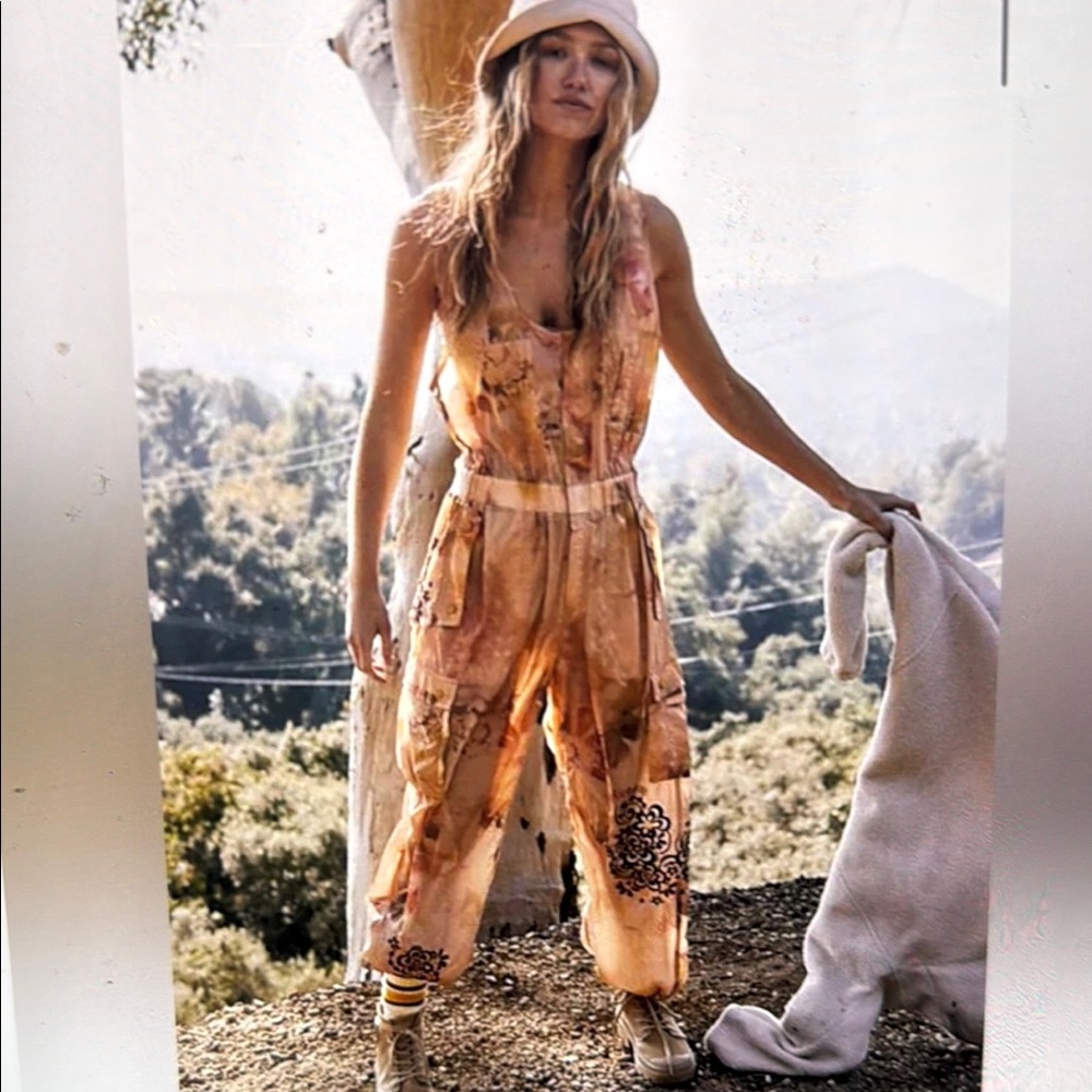 Floral Jumpsuit in Orange